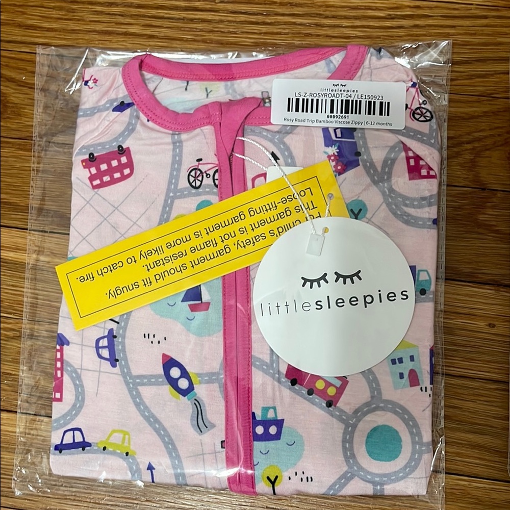 Little Sleepies Rosy Road Trip Pink Baby Sleepwear